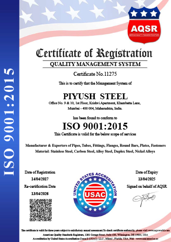 ISO 9001:2015 Certified Company